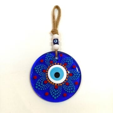 Desenli Nazar Boncuğu No:7 Cam 15 cm